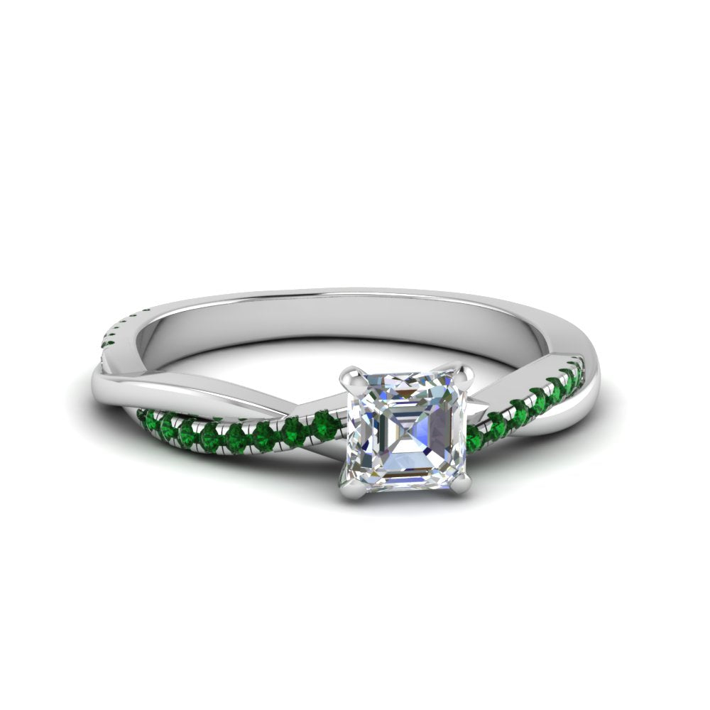 asscher-cut-infinity-twist-diamond-engagement-ring-with-emerald-in-14K-white-gold-FD8253ASRGEMGR-NL-WG