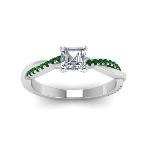 asscher-cut-infinity-twist-diamond-engagement-ring-with-emerald-in-14K-white-gold-FD8253ASRGEMGR-NL-WG