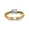 Load image into Gallery viewer, asscher-cut-infinity-twist-diamond-engagement-ring-with-emerald-in-14K-yellow-gold-FD8253ASRGEMGR-NL-YG