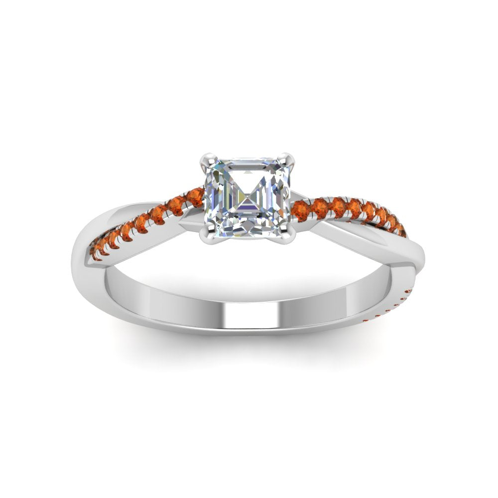 asscher-cut-infinity-twist-diamond-engagement-ring-with-orange-sapphire-in-14K-white-gold-FD8253ASRGSAOR-NL-WG
