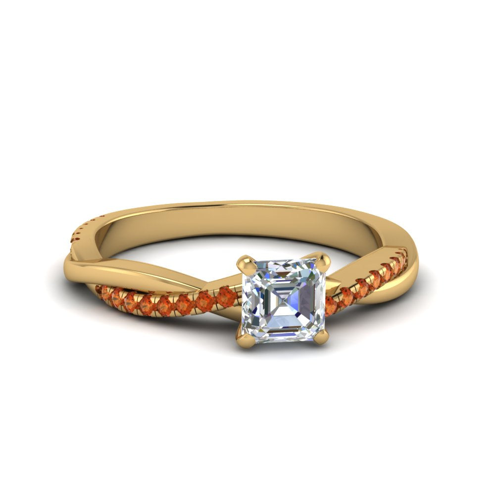 asscher-cut-infinity-twist-diamond-engagement-ring-with-orange-sapphire-in-14K-yellow-gold-FD8253ASRGSAOR-NL-YG