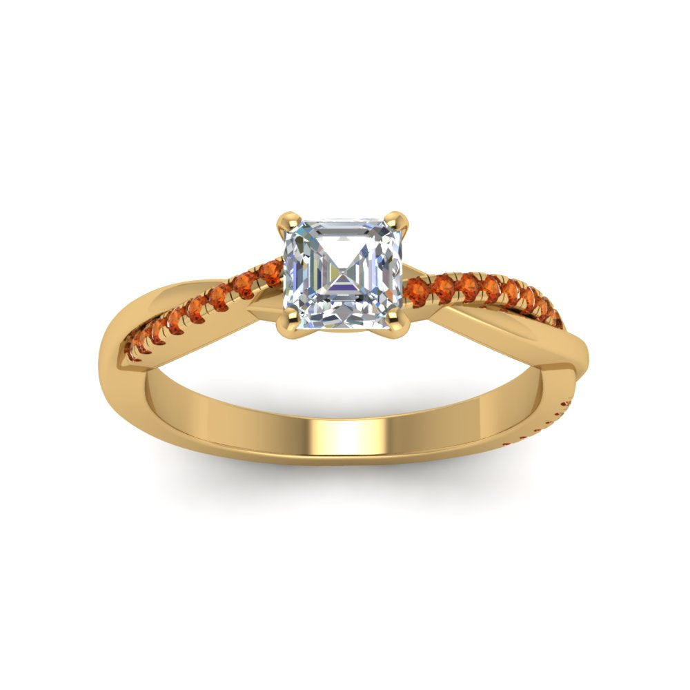 asscher-cut-infinity-twist-diamond-engagement-ring-with-orange-sapphire-in-14K-yellow-gold-FD8253ASRGSAOR-NL-YG