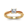 Load image into Gallery viewer, asscher-cut-infinity-twist-diamond-engagement-ring-with-orange-sapphire-in-14K-yellow-gold-FD8253ASRGSAOR-NL-YG