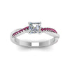 Load image into Gallery viewer, asscher-cut-infinity-twist-diamond-engagement-ring-with-pink-sapphire-in-14K-white-gold-FD8253ASRGSADRPI-NL-WG