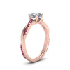 Load image into Gallery viewer, asscher-cut-infinity-twist-diamond-engagement-ring-with-pink-sapphire-in-14K-rose-gold-FD8253ASRGSADRPI-NL-RG