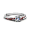 Load image into Gallery viewer, asscher-cut-infinity-twist-diamond-engagement-ring-with-ruby-in-14K-white-gold-FD8253ASRGRUDR-NL-WG