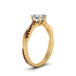 Load image into Gallery viewer, asscher-cut-infinity-twist-diamond-engagement-ring-with-ruby-in-14K-yellow-gold-FD8253ASRGRUDR-NL-YG

