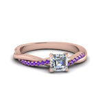 Load image into Gallery viewer, asscher-cut-infinity-twist-diamond-engagement-ring-with-violac-topaz-in-14K-rose-gold-FD8253ASRGVITO-NL-RG
