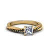 Load image into Gallery viewer, asscher-cut-infinity-twist-engagement-ring-with-black-diamond-in-14K-yellow-gold-FD8253ASRGBLACK-NL-YG