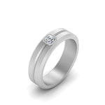 Load image into Gallery viewer, Mens Assccher Cut Solitaire Wedding Ring
