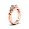 Load image into Gallery viewer, asscher-cut-orange-sapphire-channel-band-celtic-bridal-set-in-rose-gold-fdens2255asgsaorangle2-nl-rg-ws2.jpg