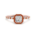 Thumbnail 13 - asscher-cut-orange-sapphire-halo-petite-engagement-ring-in-rose-gold-FD8523ASRGSAORANGLE3-NL-RG