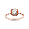 Thumbnail 15 - asscher-cut-orange-sapphire-halo-petite-engagement-ring-in-rose-gold-FD8523ASRGSAORANGLE3-NL-RG