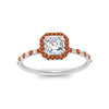 Load image into Gallery viewer, asscher-cut-orange-sapphire-halo-petite-engagement-ring-in-white-gold-FD8523ASRGSAORANGLE3-NL-WG