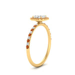 Load image into Gallery viewer, asscher-cut-orange-sapphire-halo-petite-engagement-ring-in-yellow-gold-FD8523ASRGSAORANGLE3-NL-YG
