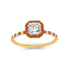 Load image into Gallery viewer, asscher-cut-orange-sapphire-halo-petite-engagement-ring-in-yellow-gold-FD8523ASRGSAORANGLE3-NL-YG
