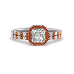 Load image into Gallery viewer, asscher-cut-orange-sapphire-halo-wedding-ring-set-in-white-gold-FD8523ASGSAOR-NL-WG