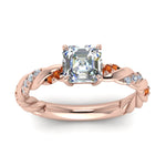 Load image into Gallery viewer, Twisted Vine Asscher Diamond Ring
