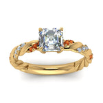 Load image into Gallery viewer, Twisted Vine Asscher Diamond Ring
