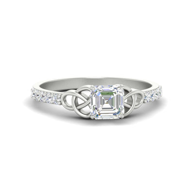Asscher Cut Petite Celtic diamond Ring