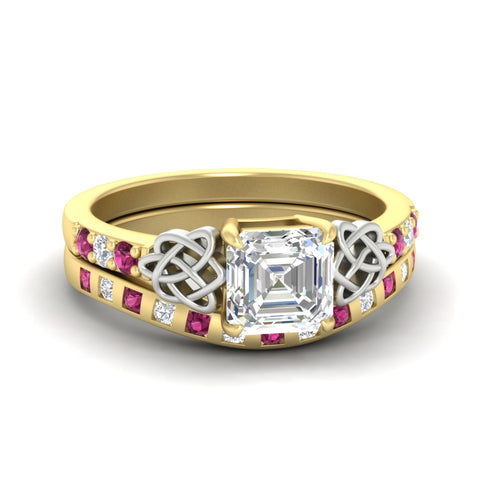 asscher-cut-pink-sapphire-celtic-two-tone-bridal-matching-set-in-yellow-gold-fdens2255asgsadrpisleep-nl-yg-ws4.jpg