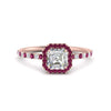 Load image into Gallery viewer, asscher-cut-pink-sapphire-halo-petite-engagement-ring-in-rose-gold-FD8523ASRGSADRPIANGLE3-NL-RG