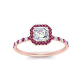 Thumbnail 11 - asscher-cut-pink-sapphire-halo-petite-engagement-ring-in-rose-gold-FD8523ASRGSADRPIANGLE3-NL-RG