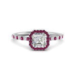 Load image into Gallery viewer, asscher-cut-pink-sapphire-halo-petite-engagement-ring-in-white-gold-FD8523ASRGSADRPIANGLE3-NL-WG
