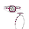 Load image into Gallery viewer, asscher-cut-pink-sapphire-halo-petite-engagement-ring-in-white-gold-FD8523ASRGSADRPIANGLE3-NL-WG