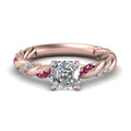 Thumbnail 7 - Twisted Vine Asscher Diamond Ring