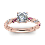 Load image into Gallery viewer, Twisted Vine Asscher Diamond Ring
