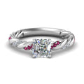 Thumbnail 36 - Twisted Vine Asscher Diamond Ring