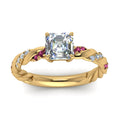 Thumbnail 64 - Twisted Vine Asscher Diamond Ring