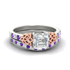 Load image into Gallery viewer, asscher-cut-purple-topaz-channel-band-celtic-bridal-set-in-white-gold-fdens2255asgvitosleep-nl-wg-ws2.jpg