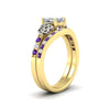 Load image into Gallery viewer, asscher-cut-purple-topaz-channel-band-celtic-bridal-set-in-yellow-gold-fdens2255asgvitoangle2-nl-yg-ws2.jpg