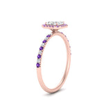 Load image into Gallery viewer, asscher-cut-purple-topaz-halo-petite-engagement-ring-in-rose-gold-FD8523ASRGVITOANGLE3-NL-RG
