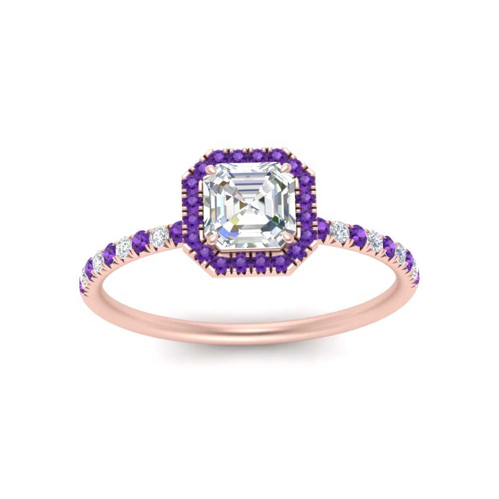 asscher-cut-purple-topaz-halo-petite-engagement-ring-in-rose-gold-FD8523ASRGVITOANGLE3-NL-RG