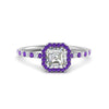 Load image into Gallery viewer, asscher-cut-purple-topaz-halo-petite-engagement-ring-in-white-gold-FD8523ASRGVITOANGLE3-NL-WG