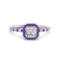 Thumbnail 69 - asscher-cut-purple-topaz-halo-petite-engagement-ring-in-white-gold-FD8523ASRGVITOANGLE3-NL-WG