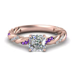 Load image into Gallery viewer, Twisted Vine Asscher Diamond Ring
