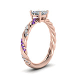 Load image into Gallery viewer, Twisted Vine Asscher Diamond Ring
