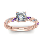 Load image into Gallery viewer, Twisted Vine Asscher Diamond Ring
