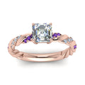 Thumbnail 26 - Twisted Vine Asscher Diamond Ring