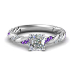 Load image into Gallery viewer, Twisted Vine Asscher Diamond Ring
