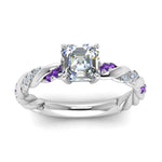 Load image into Gallery viewer, Twisted Vine Asscher Diamond Ring
