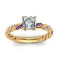 Thumbnail 82 - Twisted Vine Asscher Diamond Ring