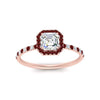 Load image into Gallery viewer, asscher-cut-ruby-halo-petite-engagement-ring-in-rose-gold-FD8523ASRGRUDRANGLE3-NL-RG