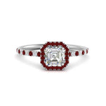 Load image into Gallery viewer, asscher-cut-ruby-halo-petite-engagement-ring-in-white-gold-FD8523ASRGRUDRANGLE3-NL-WG
