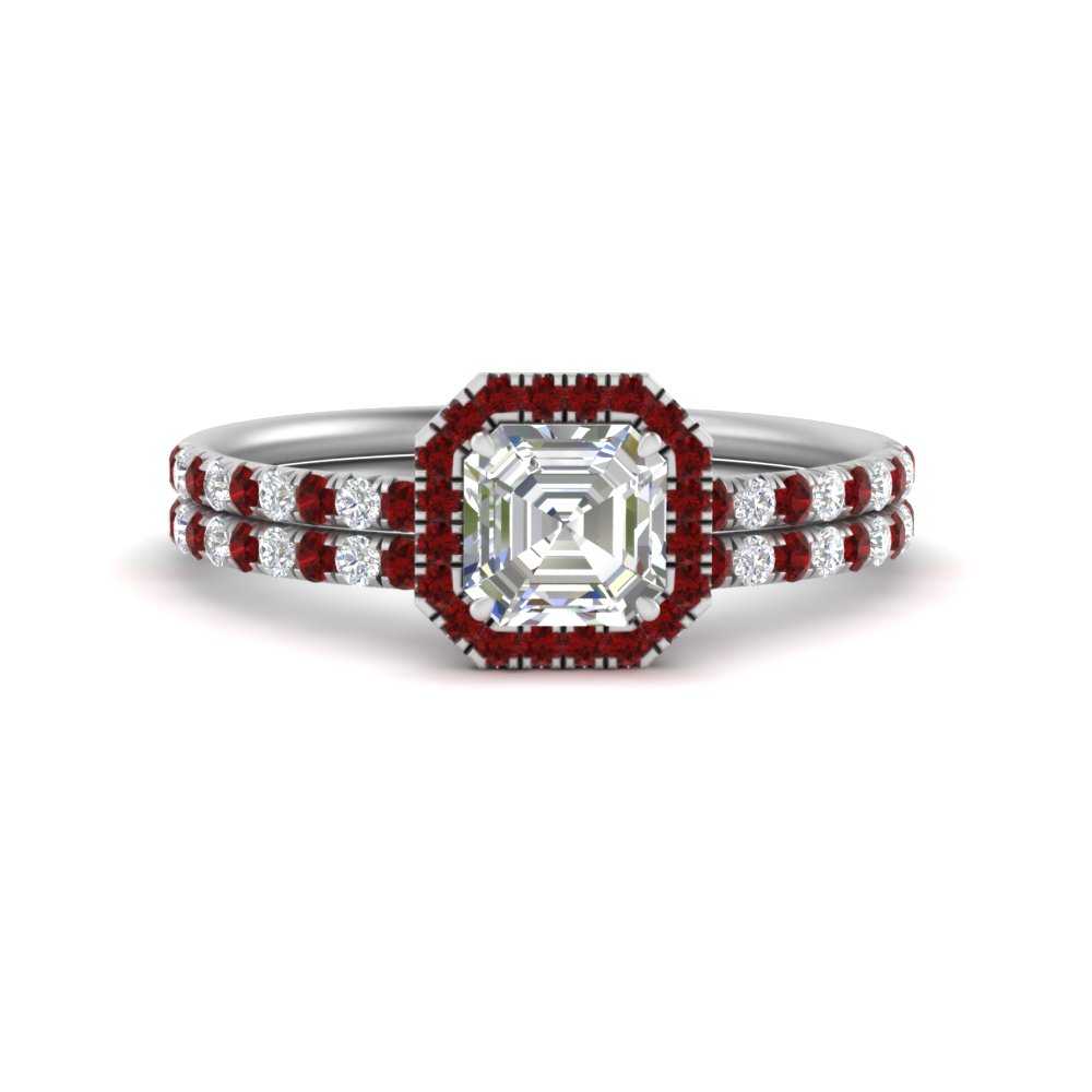 asscher-cut-ruby-halo-wedding-ring-set-in-white-gold-FD8523ASGRUDR-NL-WG