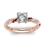 Load image into Gallery viewer, Twisted Vine Asscher Diamond Ring
